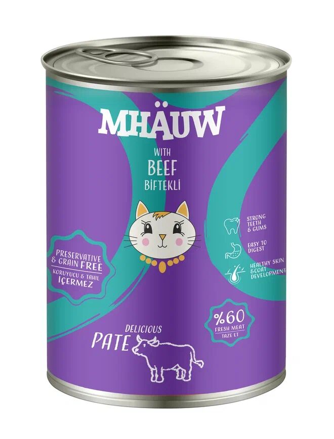 MHAUW CAT CANNED PATE BEEF 400 G