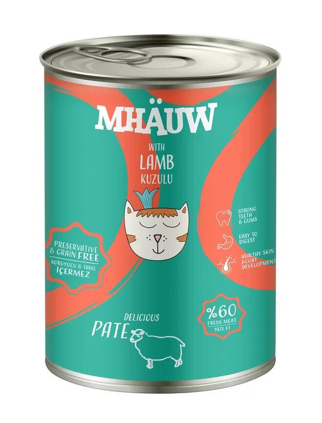 MHAUW CAT CANNED PATE LAMB 400 G