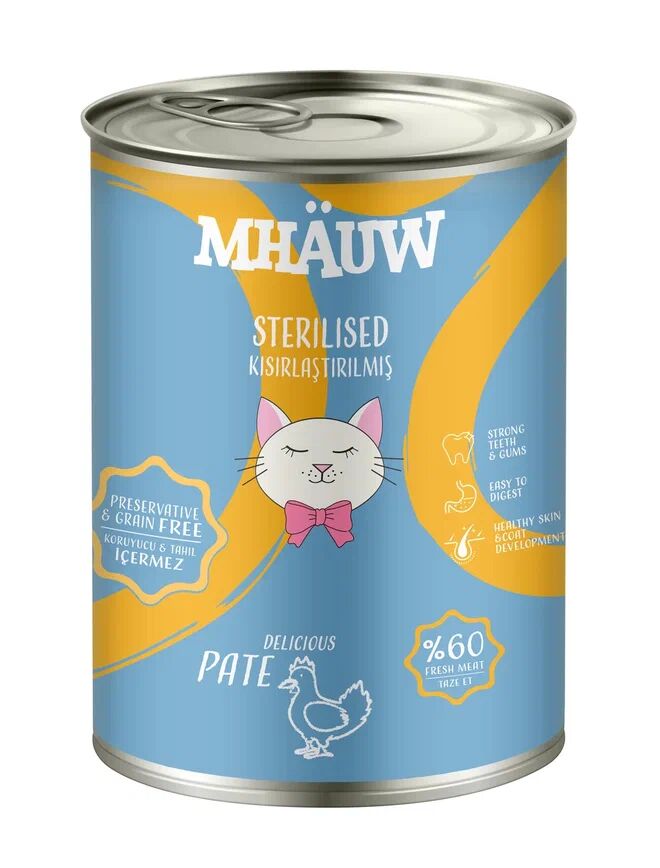 MHAUW CAT CANNED PATE STERILIZED CHICKEN 400 G
