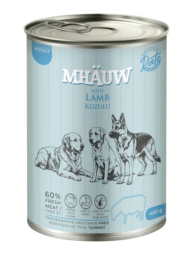 MHAUW DOG CANNED PATE LAMB 400 G