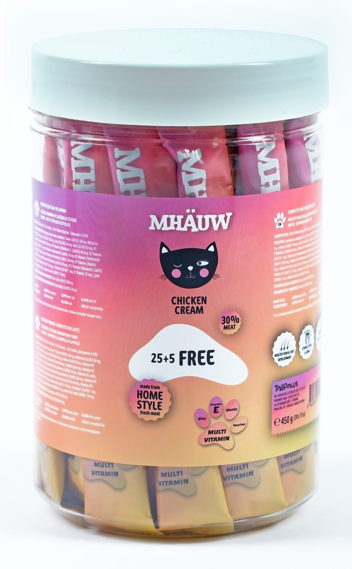 MHAUW MULTİ VİTAMİN 15 g x 30 (KAVANOZ)