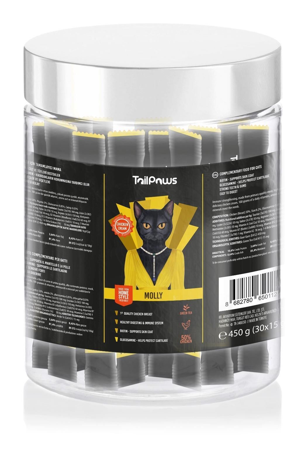 MOLLY - CHICKEN 15 g x 30 (KAVANOZ)